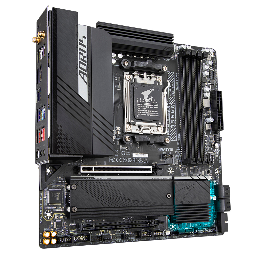 Bekijk afbeelding 1 van Gigabyte AM5 B650M AORUS ELITE AX - DDR5/2xM.2/DP/HDMI